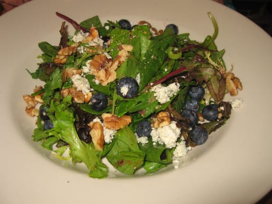 Pilot House Salad with blueberries and blue cheese and walnuts