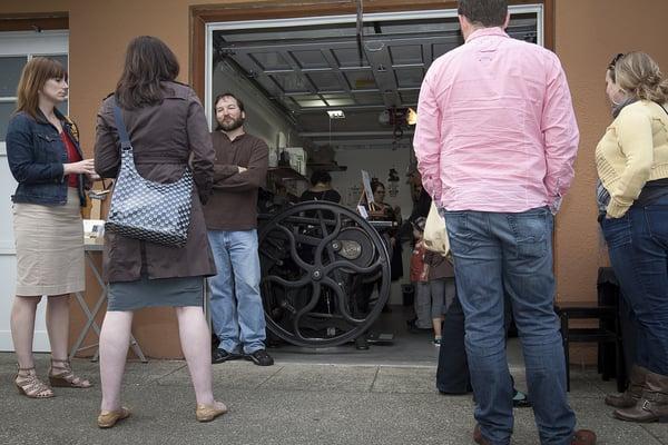 Miss Cline Press shop during an event.