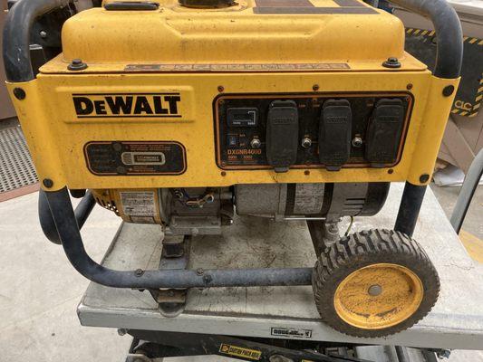 Rusted faded and dirty generator