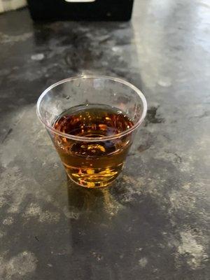 The shot of bourbon you got with the bourbon soup.