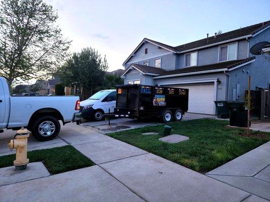 11 Yard dumpster rental Merced. Residential Cleanout.