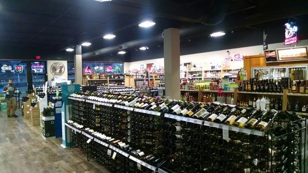 A shot of the wine selection