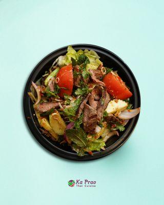 Flat iron cut beef salad