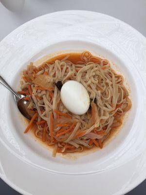 Entree of the day- noodle bowl. Very bland and boring, unfortunately