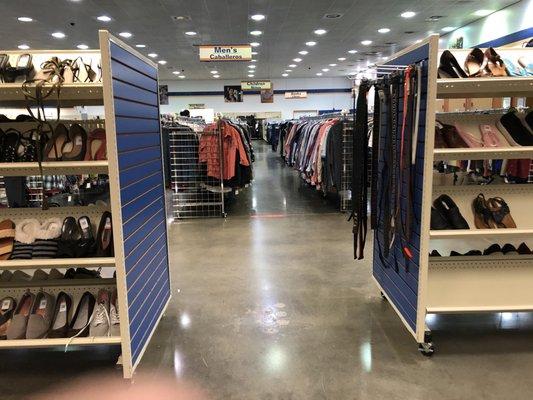 Part of the shoe department leading to men's clothing.