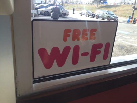 Like the sign says... Free Wi-Fi. Convenient.