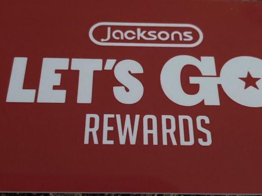 This is my Jacksons Rewards Card Ready to get rewards