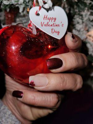 Tammy did a great job! I'm loving my somewhat early Valentine's Day nail design.