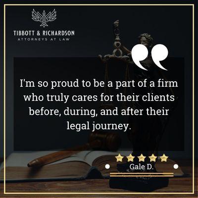 Client Testimonials For Tibbott & Richardson Attorneys At Law In Pennsylvania From Gale Dearmin