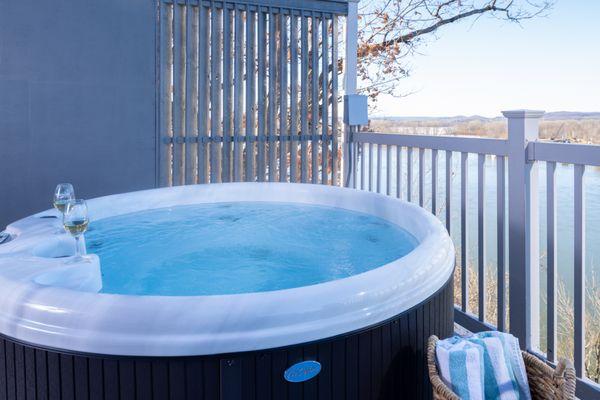 Deck Level Outdoor Hot Tub