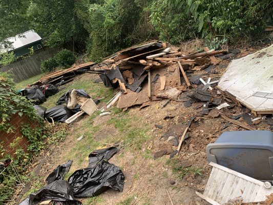 After shed demolition in Sumter South Carolina.