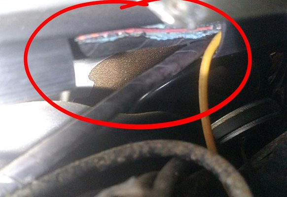 Melted wiring harness