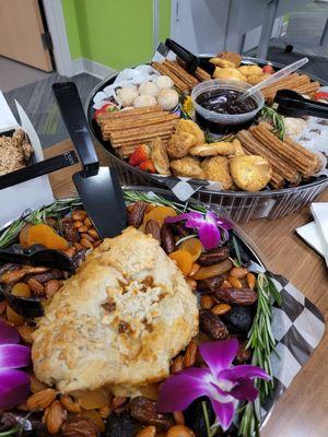 Brie en croute and the Mexican wedding cookie platter