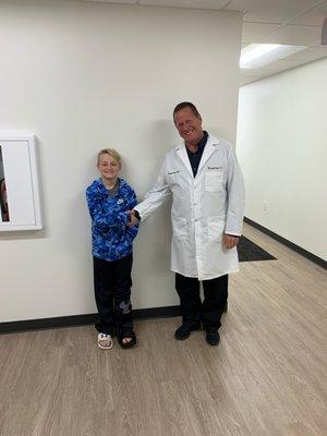 Dr. Coran with one of our first patients!