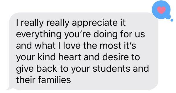 Feedback from a parent. #Thankful.