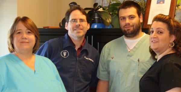 Our staff
 (From left to right): Gwen, Dr. John Magerkorth, Paul, Angela