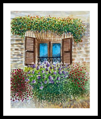 "An Open Window" in watercolors by Aprajita Lal