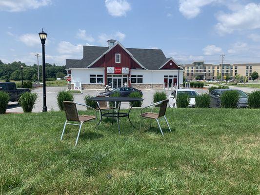 Outdoor seating front view