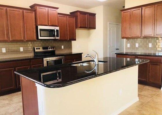 Sleek and Clean black Granite counter tops