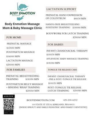 Body Enmotion Massage - Service Menu, Online Booking is available!