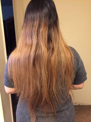 This was my friends hair before she had her hair done at Bastian salon.