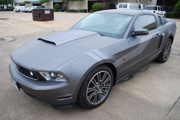 Specialty Wraps Matte Metallic and Brushed Steel Mustang