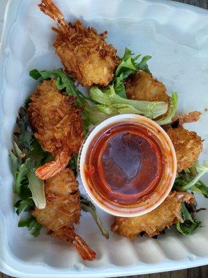 Coconut shrimp with Thai chili sauce