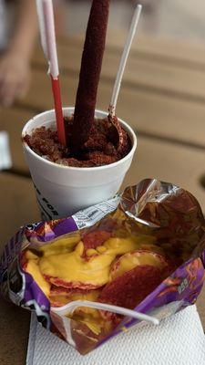 Chupacabras and Purpel Tostitos with cheese