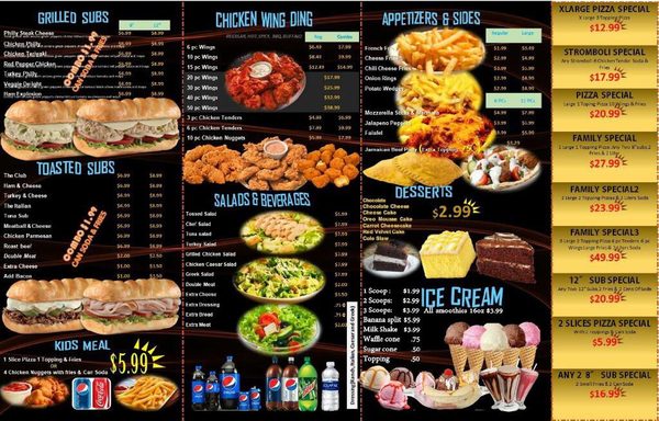 Dolce pizza menu