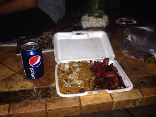 Boneless Spare Ribs with Pork Fried Rice and Pepsi for $7.00