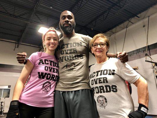 LUTHER posing with Mother and daughter clients. Seniors are welcome with open arms.