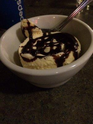 My vanilla bean ice cream with fudge