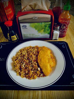 Breaded Tilapia an rice