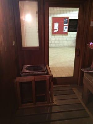 Inside the sauna