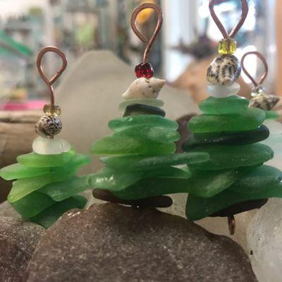 Sea Glass Christmas trees