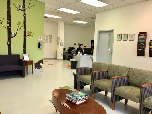 Front Desk as seen from Waiting Room