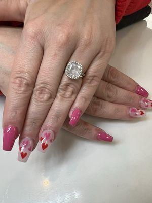 My Valentine's Day nails by ivy