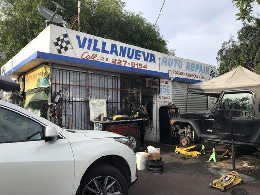 Exterior of auto repair shop