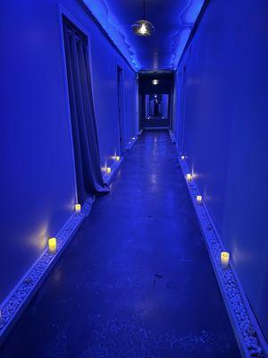 Zen hallway to the float rooms