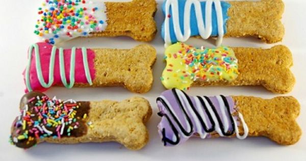 Decorated dog biscuits