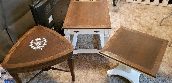 100 year old table set refinished to farmhouse style