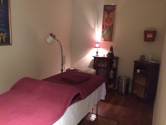 One of the relaxing treatment rooms. Each with its own fountain and soft music playing throughout.