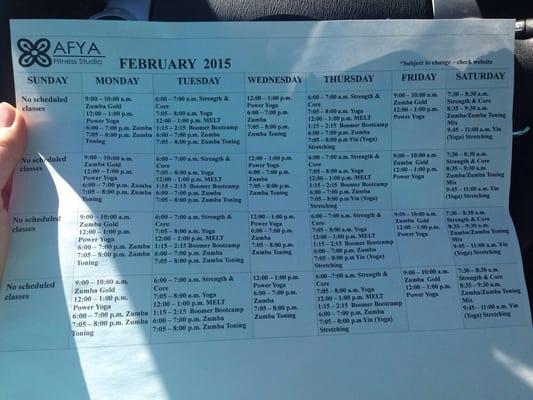 Feb 2015 Schedule