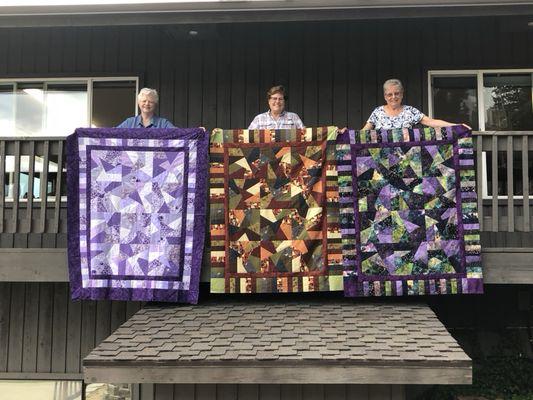 Potato chip quilts at our May, 2018 Quilt Retreat at Camp MiVoden.