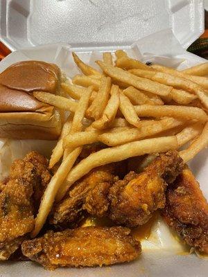 Honey wings and fries