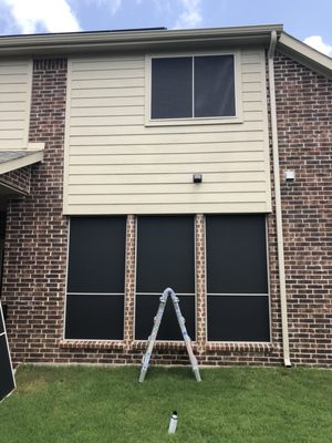 New solar screens installation