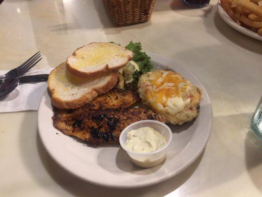 Grilled tilapia with twice baked potato