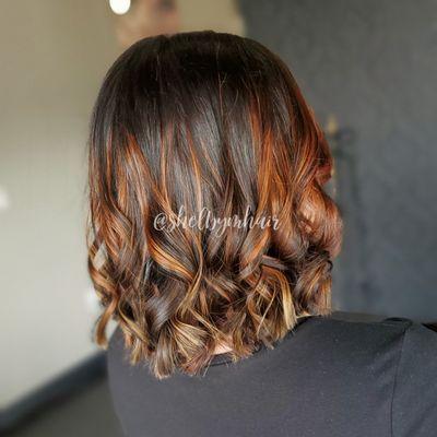 Copper toned highlight and color melt