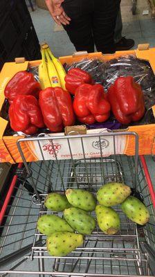 Bell peppers bananas sapphire grapes prickly pear