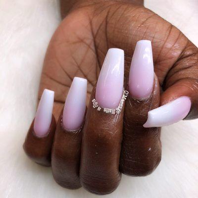 Ombre pink and white